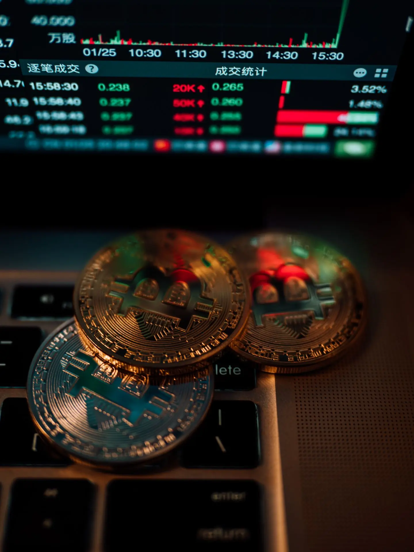 Concepto de negocio de criptomonedas y mercado de valores